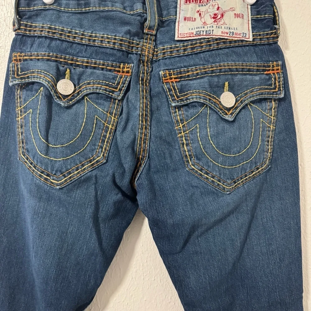 Vintage True Religion JOEY BIG T Men's 30x29 Embroidered Flap Pockets Jeans EUC